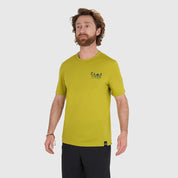 Mens Landscape Merino Blend T-Shirt (Lime/Petrol)