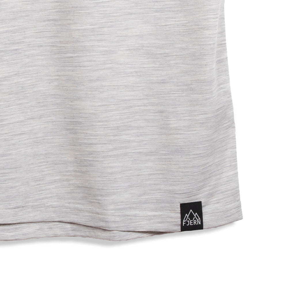 Mens Landscape Merino Blend T-Shirt (Mist Grey Melange/Navy)