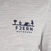 Mens Landscape Merino Blend T-Shirt (Mist Grey Melange/Navy)