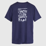 Mens Landscape Merino Blend T-Shirt (Navy/White)