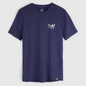 Mens Landscape Merino Blend T-Shirt (Navy/White)