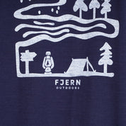 Mens Landscape Merino Blend T-Shirt (Navy/White)