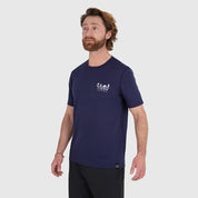 Mens Landscape Merino Blend T-Shirt (Navy/White)