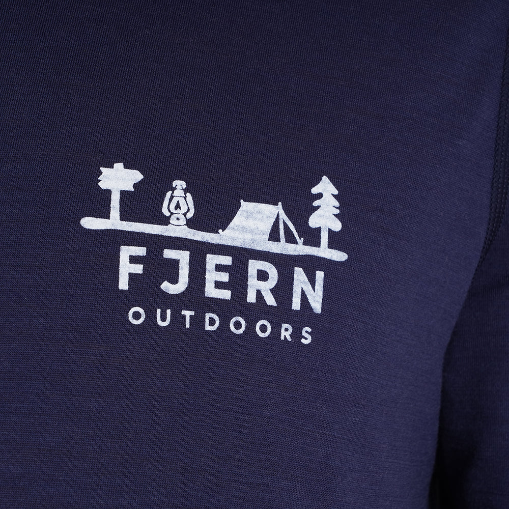 Mens Landscape Merino Blend T-Shirt (Navy/White)