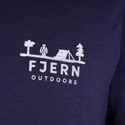 Mens Landscape Merino Blend T-Shirt (Navy/White)