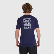 Mens Landscape Merino Blend T-Shirt (Navy/White)