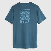 Mens Landscape Merino Blend T-Shirt (Petrol/Arctic)