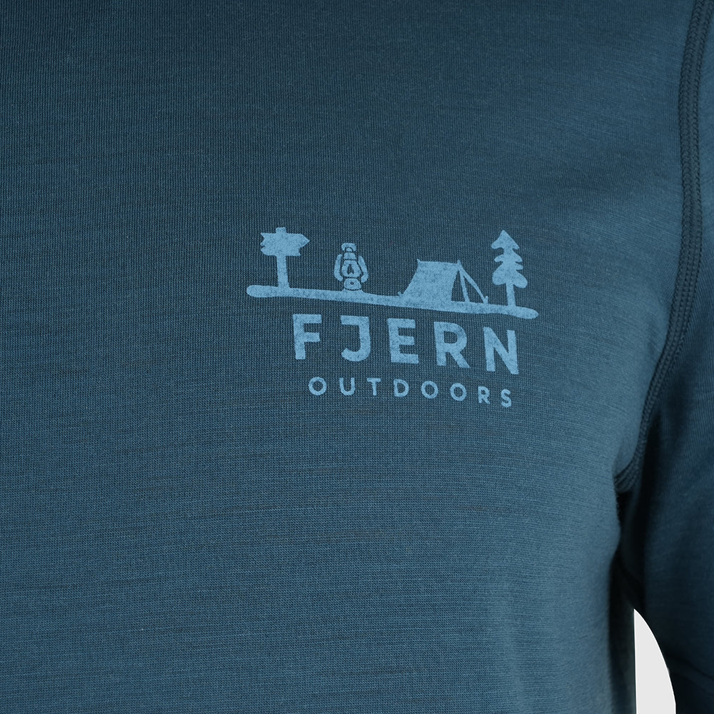 Mens Landscape Merino Blend T-Shirt (Petrol/Arctic)
