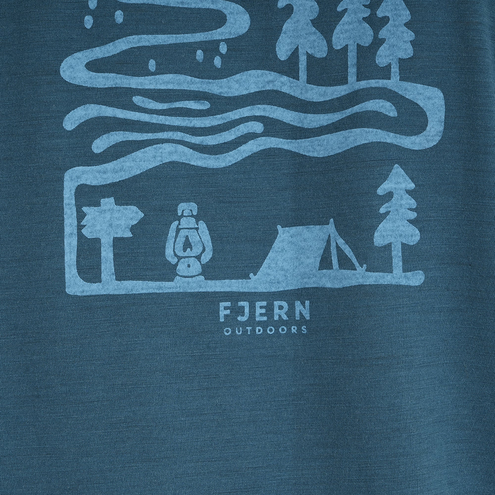 Mens Landscape Merino Blend T-Shirt (Petrol/Arctic)