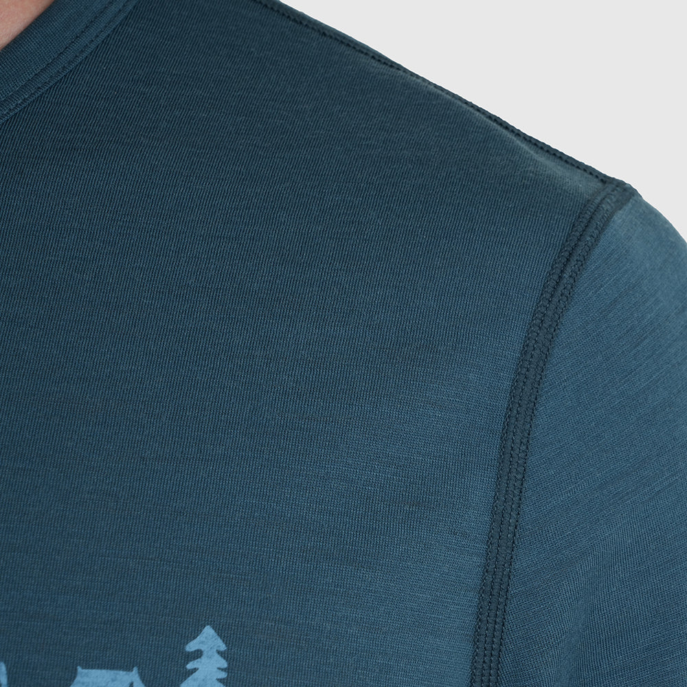 Mens Landscape Merino Blend T-Shirt (Petrol/Arctic)