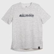 Mens Beyond Boundaries Merino Blend T-Shirt (Mist Grey Melange/Navy)