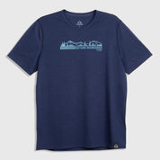 Mens Beyond Boundaries Merino Blend T-Shirt (Navy/Mineral Blue)