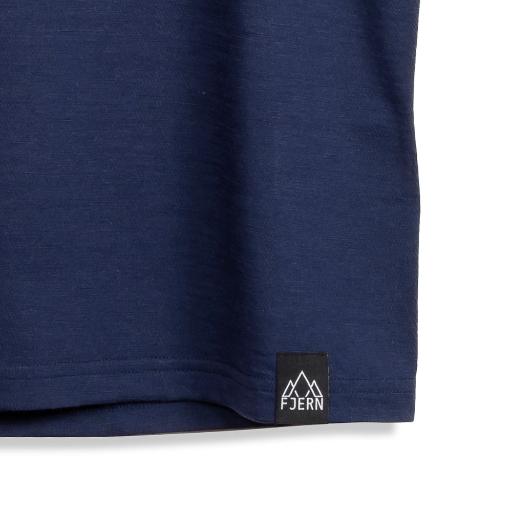 Mens Beyond Boundaries Merino Blend T-Shirt (Navy/Mineral Blue)