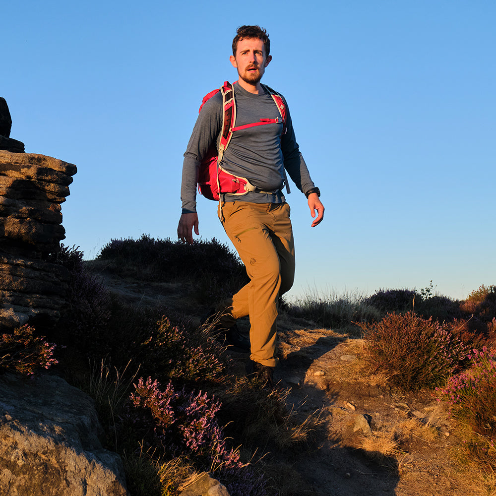Fjern - Mens Nord Softshell Trousers (Moss) | Conquer any terrain with our Nord mountaineering trousers, designed for all-season hiking