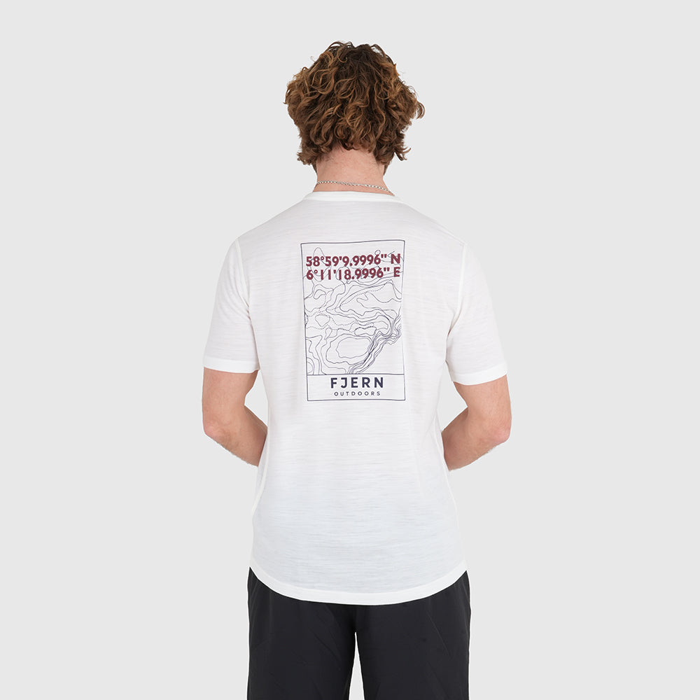 Mens Preikestolen Merino Blend T-Shirt (Chalk/Navy)