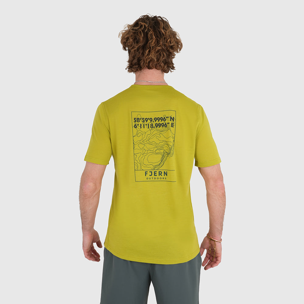 Mens Preikestolen Merino Blend T-Shirt (Lime/Petrol)