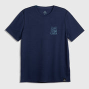 Mens Preikestolen Merino Blend T-Shirt (Navy/Mineral Blue)