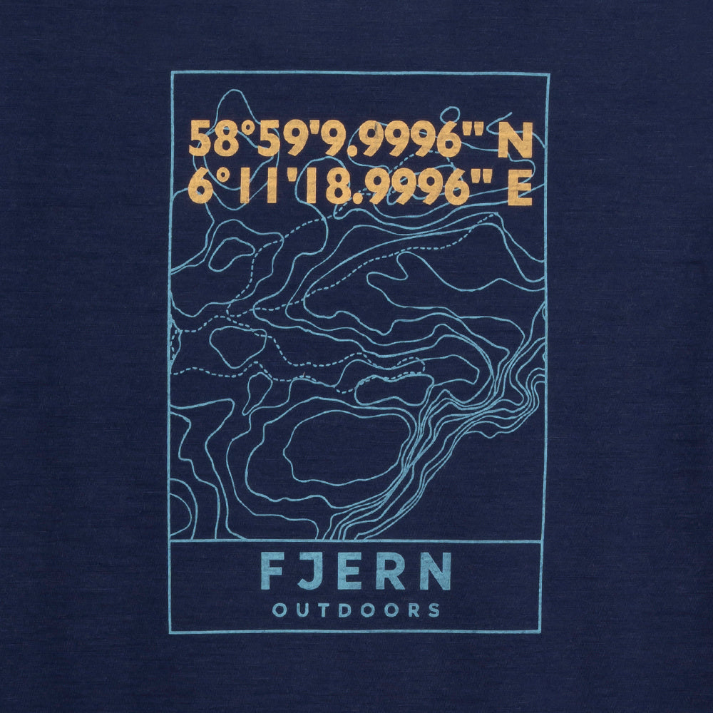 Mens Preikestolen Merino Blend T-Shirt (Navy/Mineral Blue)