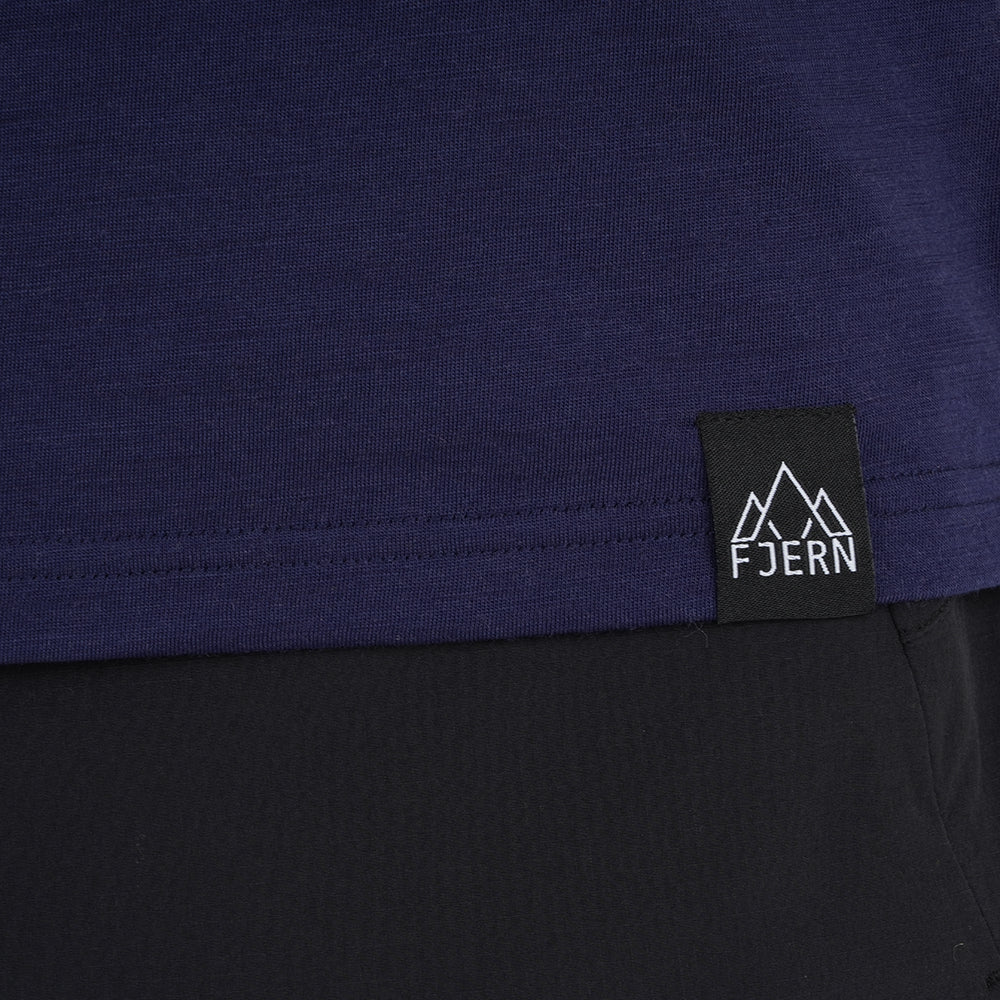 Mens Preikestolen Merino Blend T-Shirt (Navy/Mineral Blue)