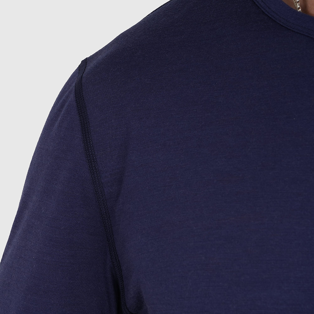 Mens Preikestolen Merino Blend T-Shirt (Navy/Mineral Blue)