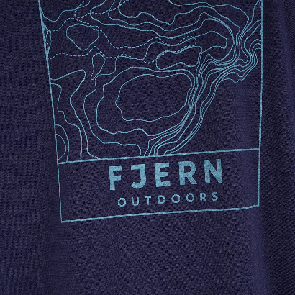 Mens Preikestolen Merino Blend T-Shirt (Navy/Mineral Blue)