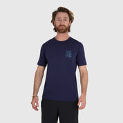 Mens Preikestolen Merino Blend T-Shirt (Navy/Mineral Blue)