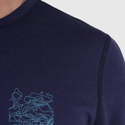 Mens Preikestolen Merino Blend T-Shirt (Navy/Mineral Blue)