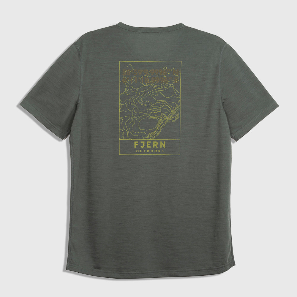 Mens Preikestolen Merino Blend T-Shirt (Urban Chic/Lime)