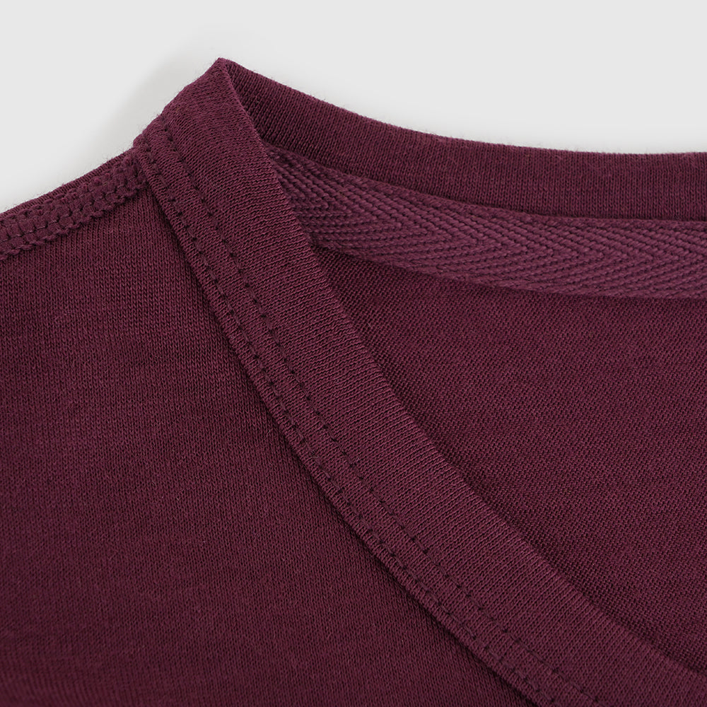 Mens Roundel Merino Blend T-Shirt (Aubergine/Chalk)