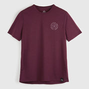Mens Roundel Merino Blend T-Shirt (Aubergine/Chalk)