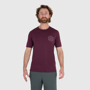 Mens Roundel Merino Blend T-Shirt (Aubergine/Chalk)