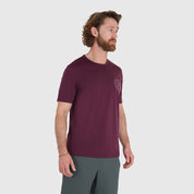 Mens Roundel Merino Blend T-Shirt (Aubergine/Chalk)