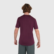 Mens Roundel Merino Blend T-Shirt (Aubergine/Chalk)