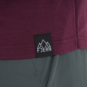 Mens Roundel Merino Blend T-Shirt (Aubergine/Chalk)