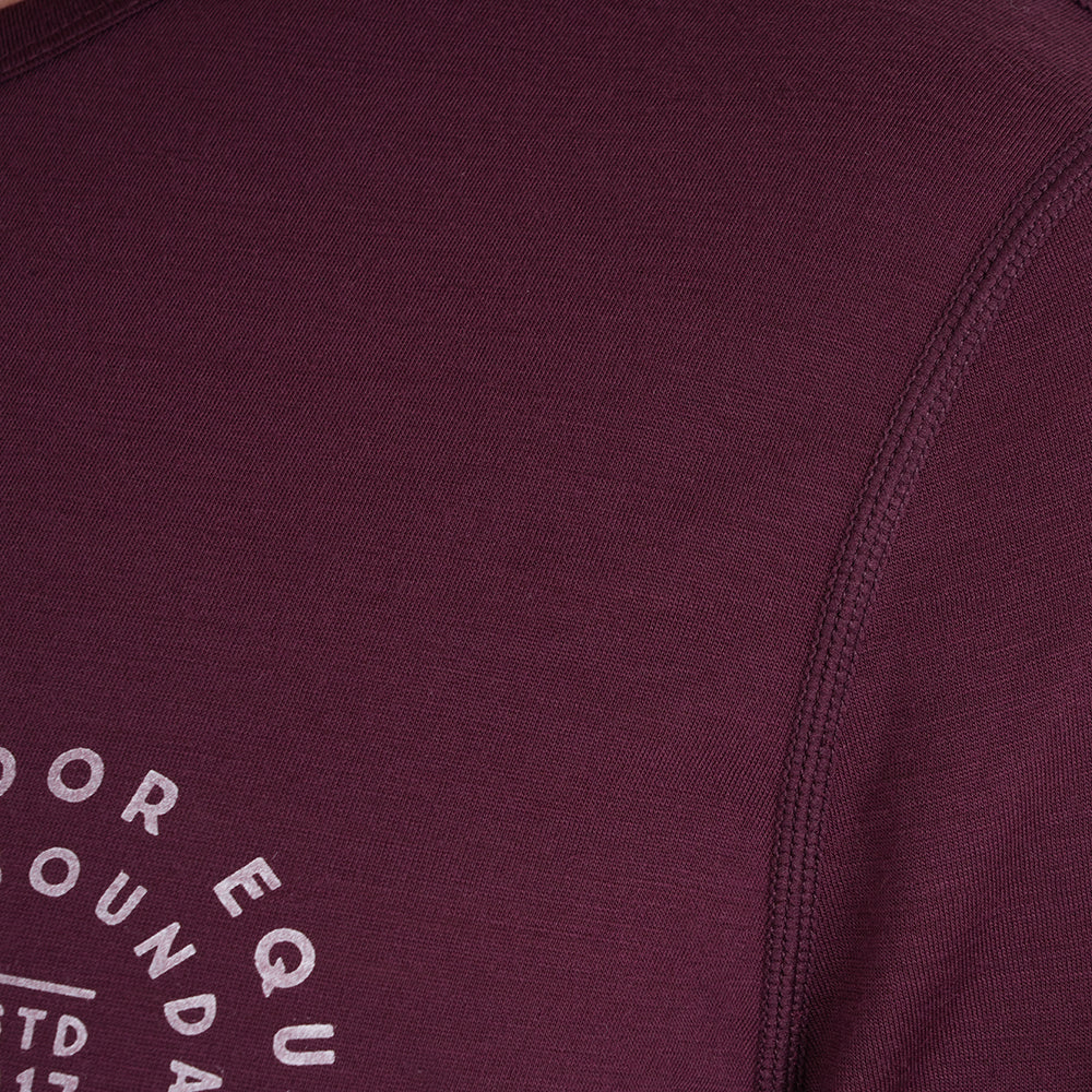 Mens Roundel Merino Blend T-Shirt (Aubergine/Chalk)