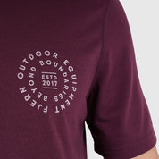 Mens Roundel Merino Blend T-Shirt (Aubergine/Chalk)