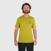 Mens Roundel Merino Blend T-Shirt (Lime/Petrol)