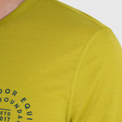 Mens Roundel Merino Blend T-Shirt (Lime/Petrol)