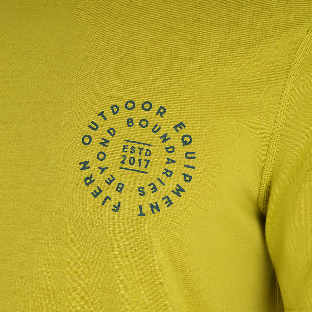 Mens Roundel Merino Blend T-Shirt (Lime/Petrol)