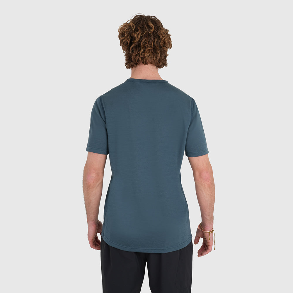 Mens Roundel Merino Blend T-Shirt (Orion Blue/Mineral Blue)