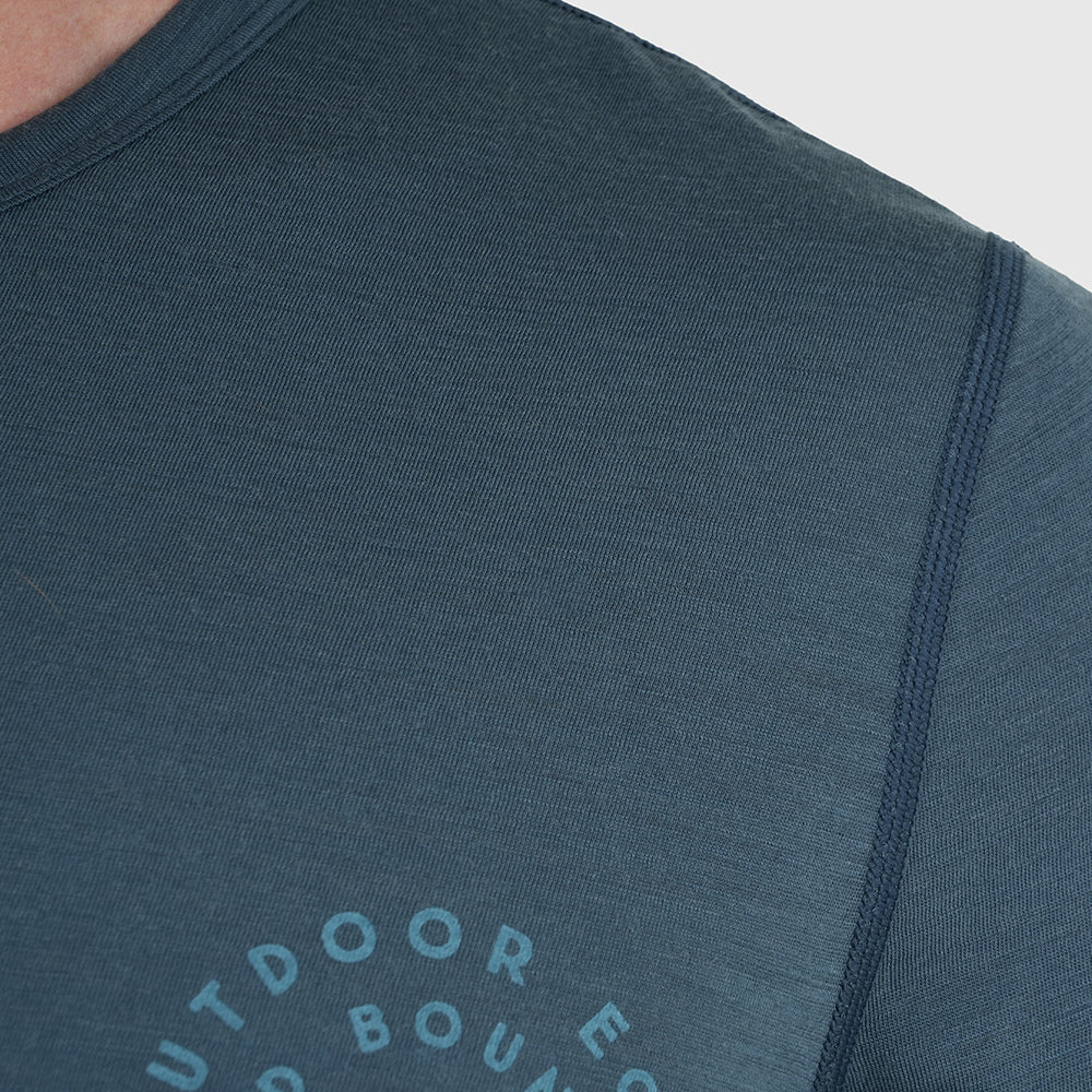 Mens Roundel Merino Blend T-Shirt (Orion Blue/Mineral Blue)