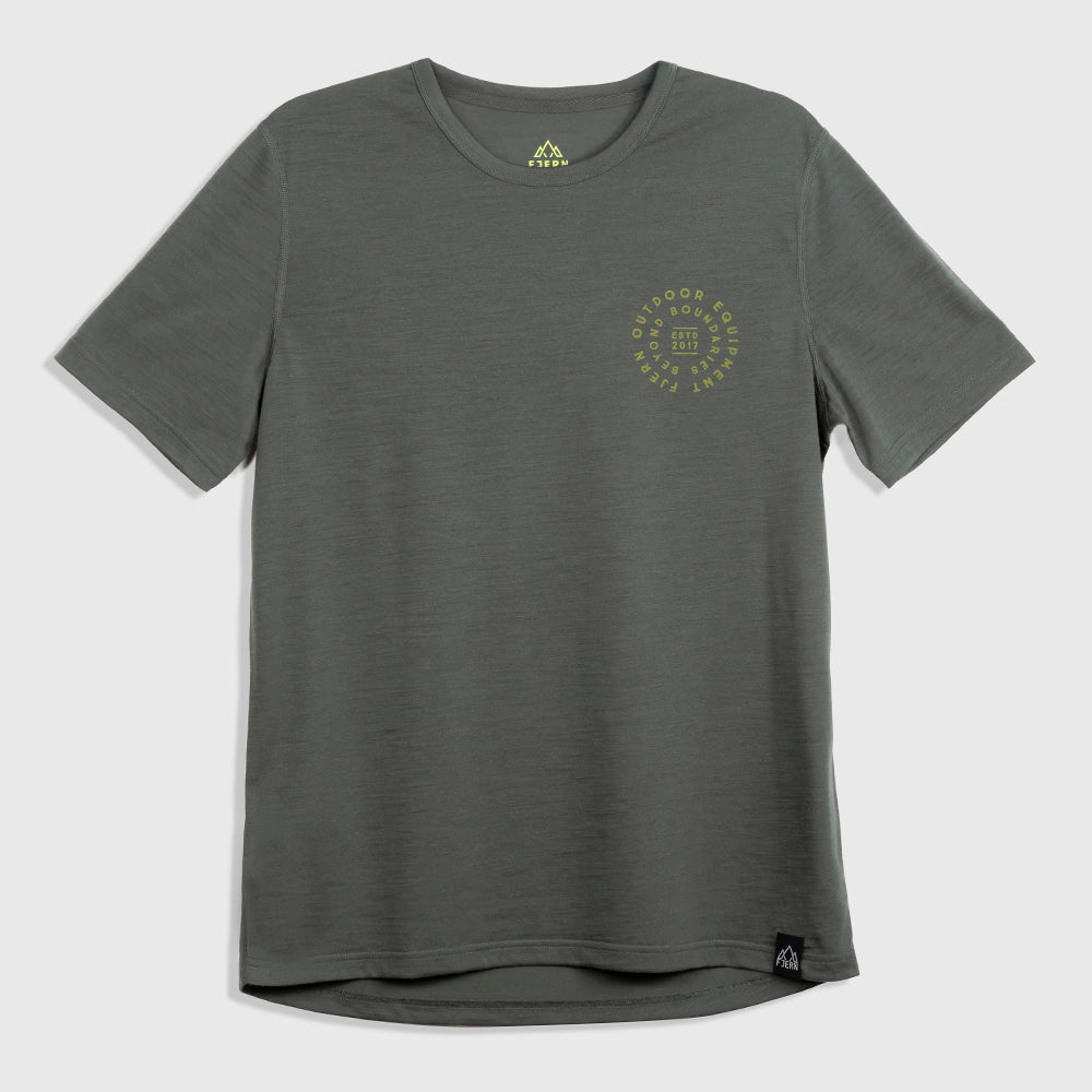 Mens Roundel Merino Blend T-Shirt (Urban Chic/Lime)