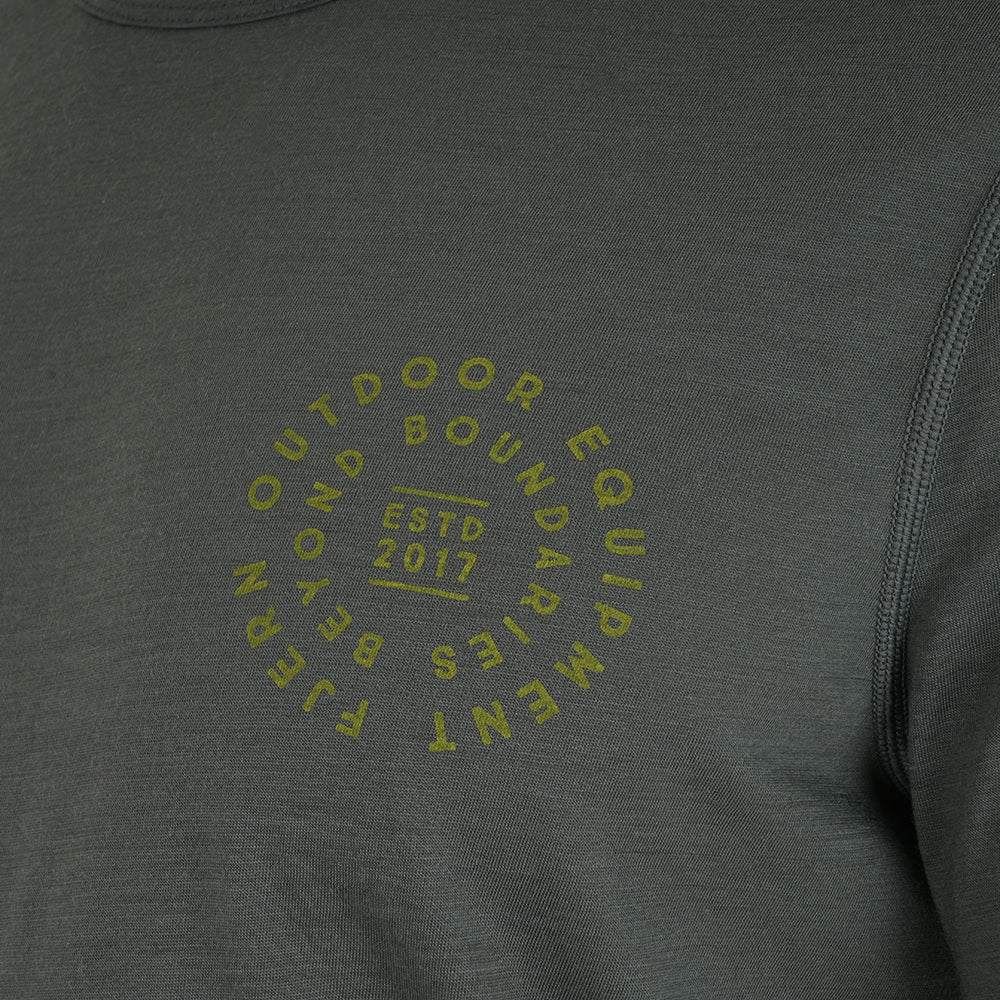 Mens Roundel Merino Blend T-Shirt (Urban Chic/Lime)