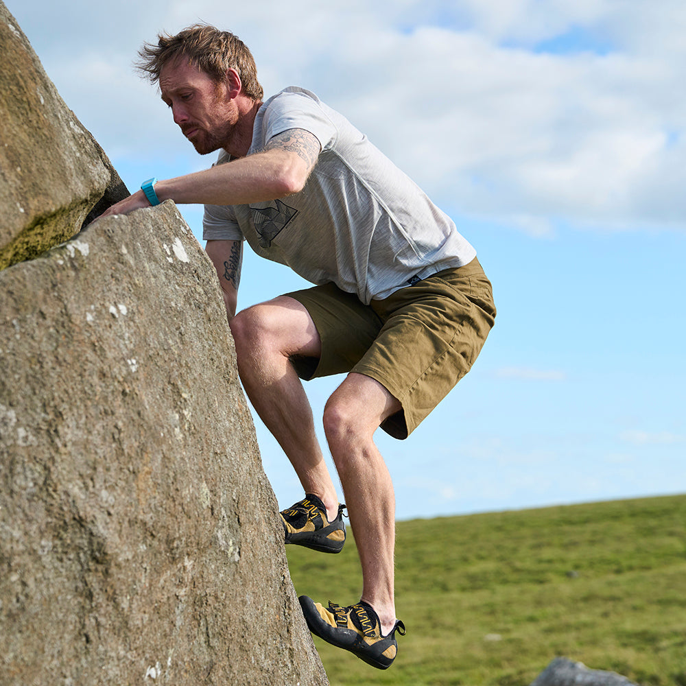 Fjern Mens Tonehøyde Climbing Shorts (Moss)