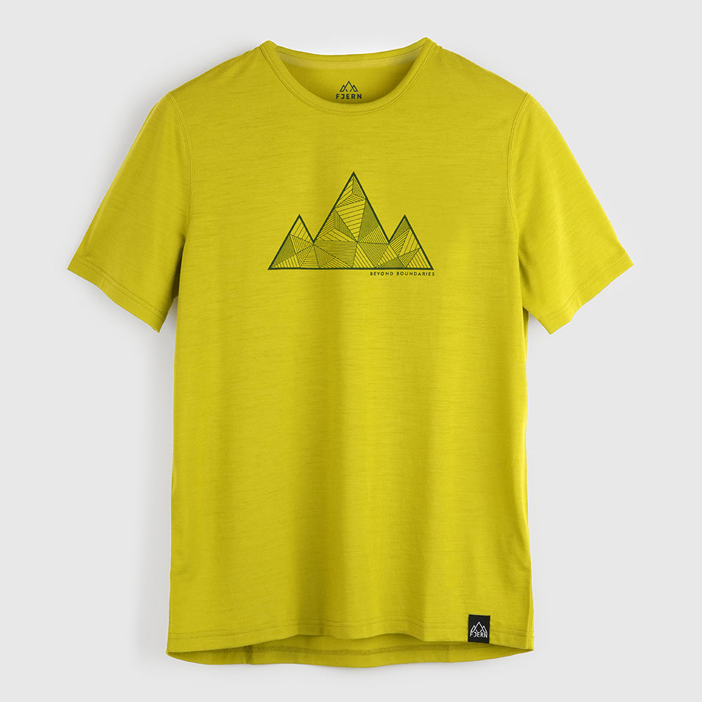 Womens 3 Peaks Merino Blend T-Shirt (Lime/Petrol)