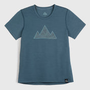 Womens 3 Peaks Merino Blend T-Shirt (Orion Blue/Mineral Blue)