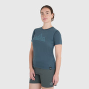 Womens 3 Peaks Merino Blend T-Shirt (Orion Blue/Mineral Blue)