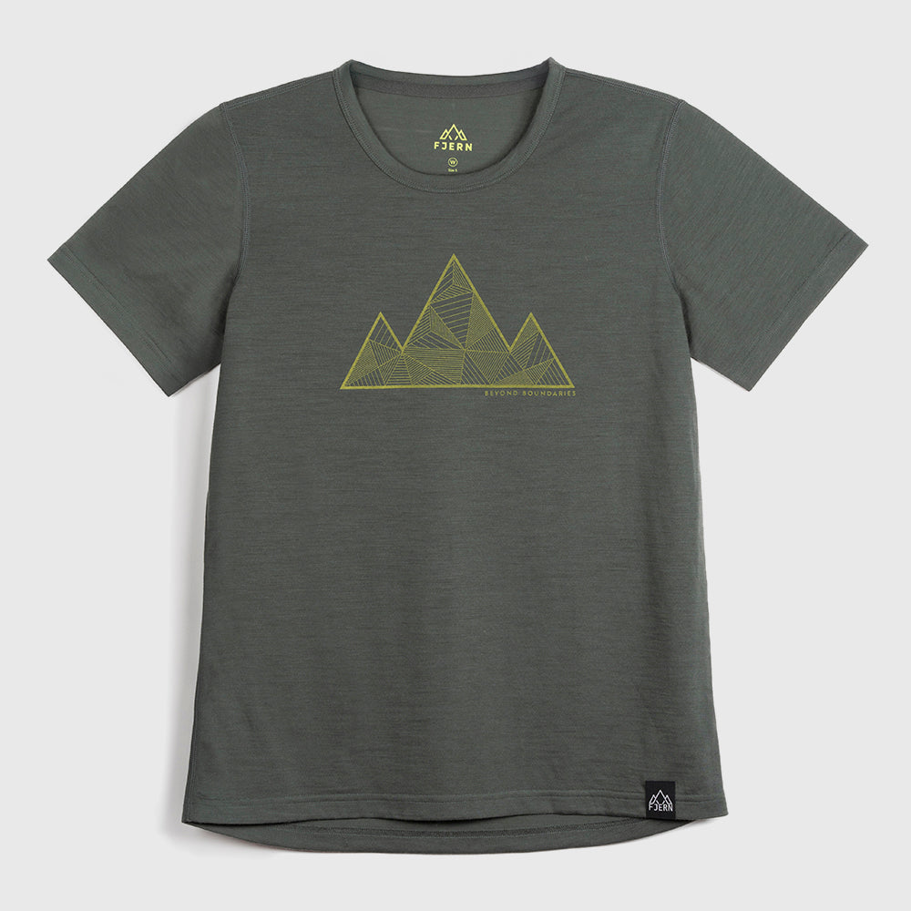 Womens 3 Peaks Merino Blend T-Shirt (Urban Chic/Lime)