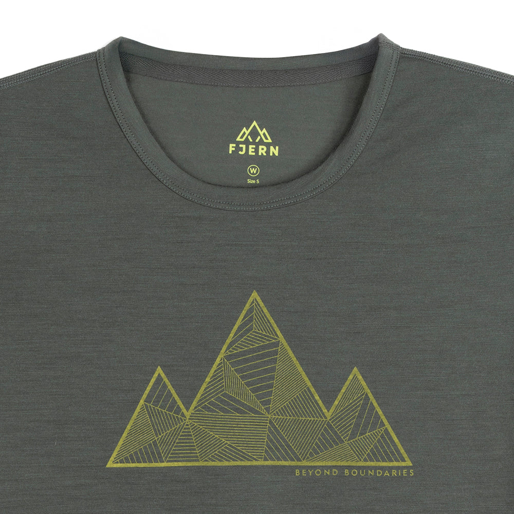 Womens 3 Peaks Merino Blend T-Shirt (Urban Chic/Lime)