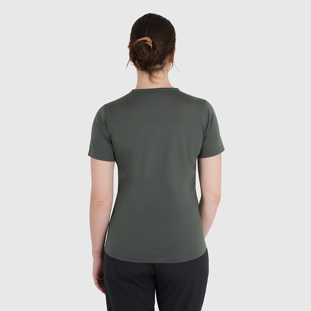 Womens 3 Peaks Merino Blend T-Shirt (Urban Chic/Lime)